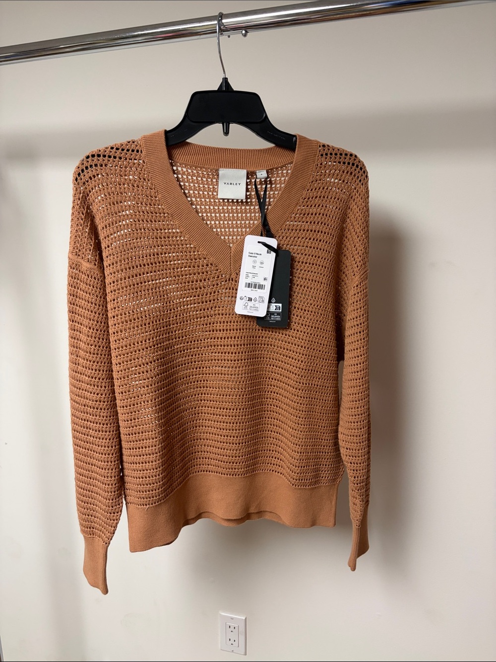 Varley Gaia v-neck sweater camel